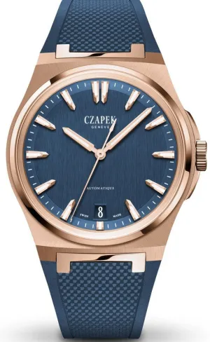 Czapek Antarctique Mount Erebus 5N Deep Blue Rubber Watch