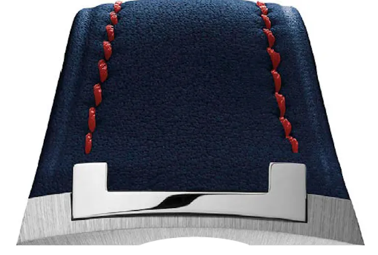 Czapek Strap Antarctique Passage de Drake Leather Blue Red Stitch