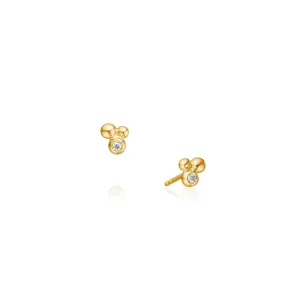 Delphis mini 18K Gold Studs w. Diamond