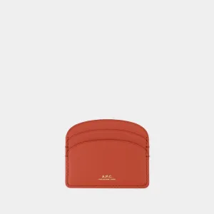 Demi Lune Card Holder - A.P.C. - Leather - Red