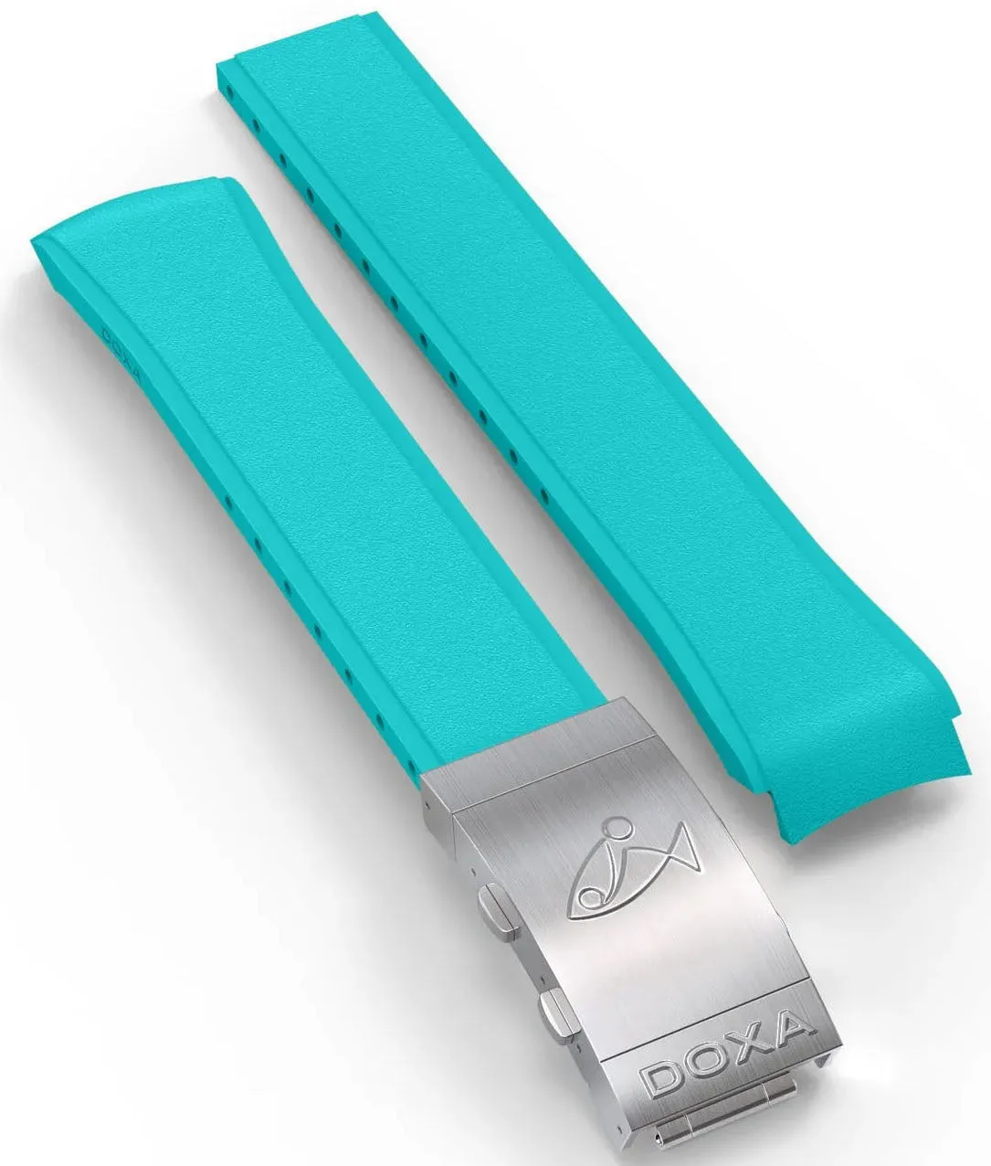 Doxa Strap SUB 1500T Rubber Turquoise With Folding Clasp