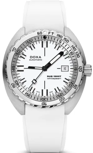Doxa SUB 1500T Whitepearl Rubber Watch