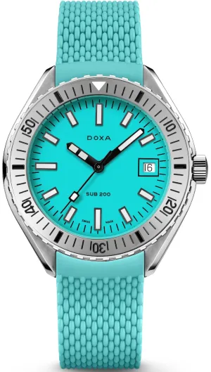 Doxa Sub 200 Aquamarine Turquoise Rubber Watch