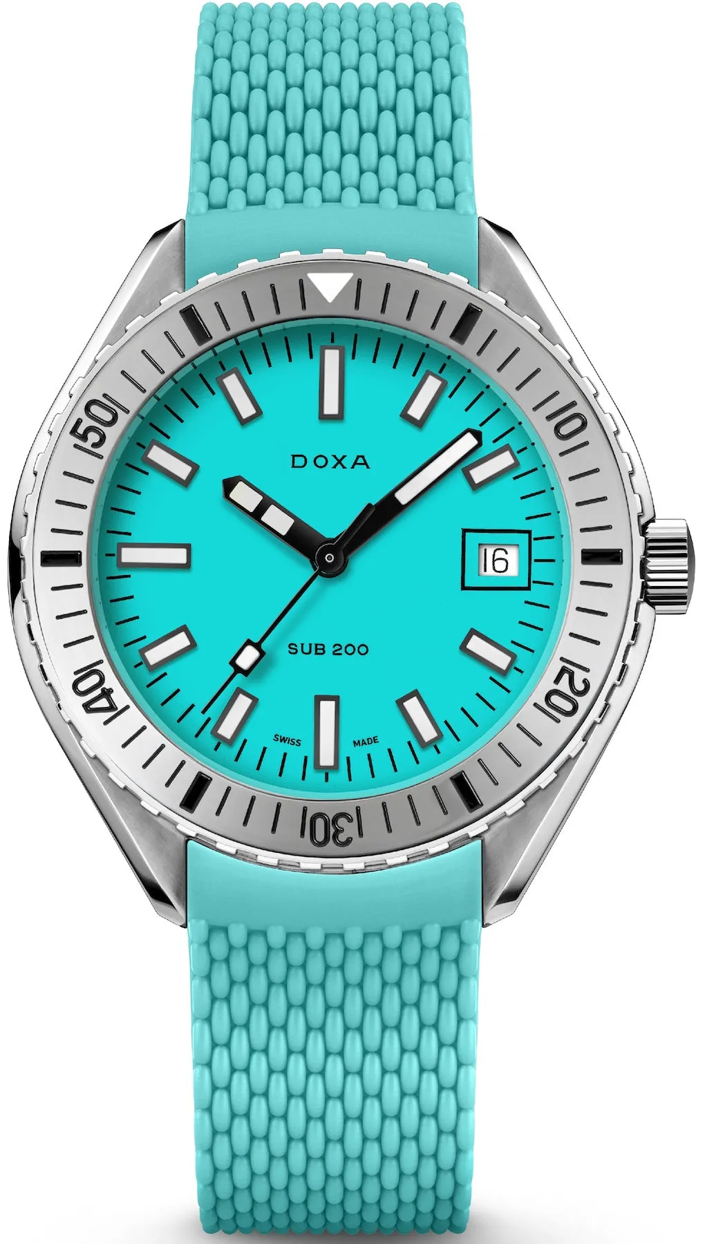 Doxa Sub 200 Aquamarine Turquoise Rubber Watch