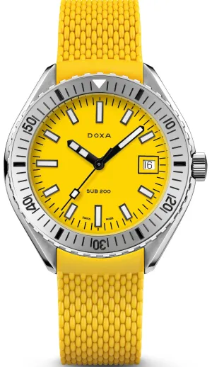 Doxa Sub 200 Divingstar Yellow Rubber Watch