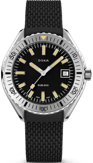 Doxa Sub 200 Sharkhunter Black Rubber Watch