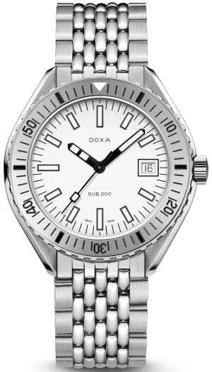 Doxa Sub 200 Whitepearl Stainless Steel Bracelet Watch