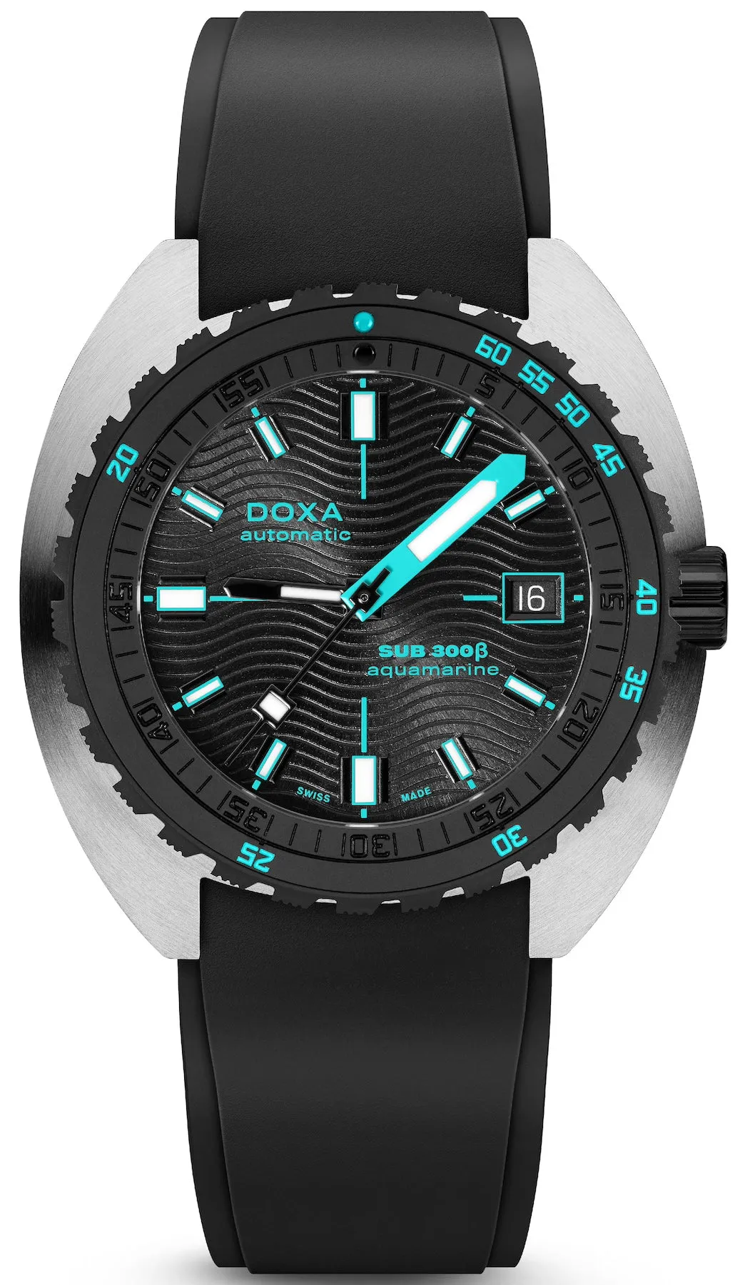 Doxa SUB 300 Beta Ceramic Steel Aquamarine Rubber Black Watch