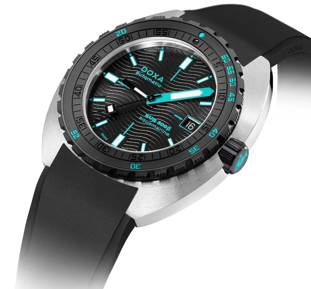 Doxa SUB 300 Beta Ceramic Steel Aquamarine Rubber Black Watch