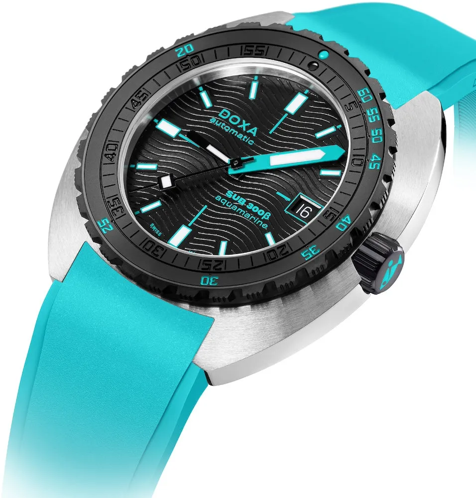 Doxa SUB 300 Beta Ceramic Steel Aquamarine Rubber Turquoise Watch