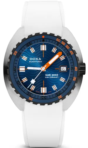 Doxa SUB 300 Beta Ceramic Steel Caribbean Rubber White Watch