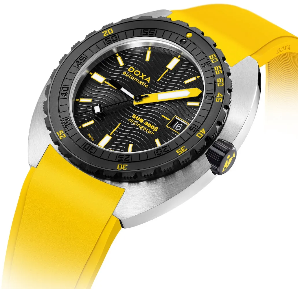 Doxa SUB 300 Beta Ceramic Steel Divingstar Rubber Yellow Watch
