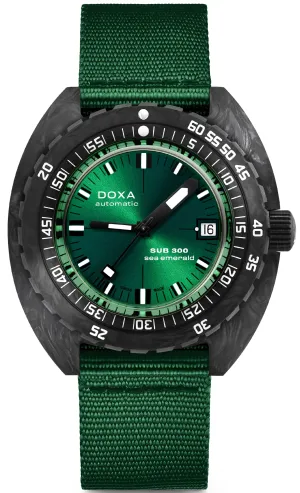 Doxa SUB 300 Carbon Sea Emerald Nato Watch