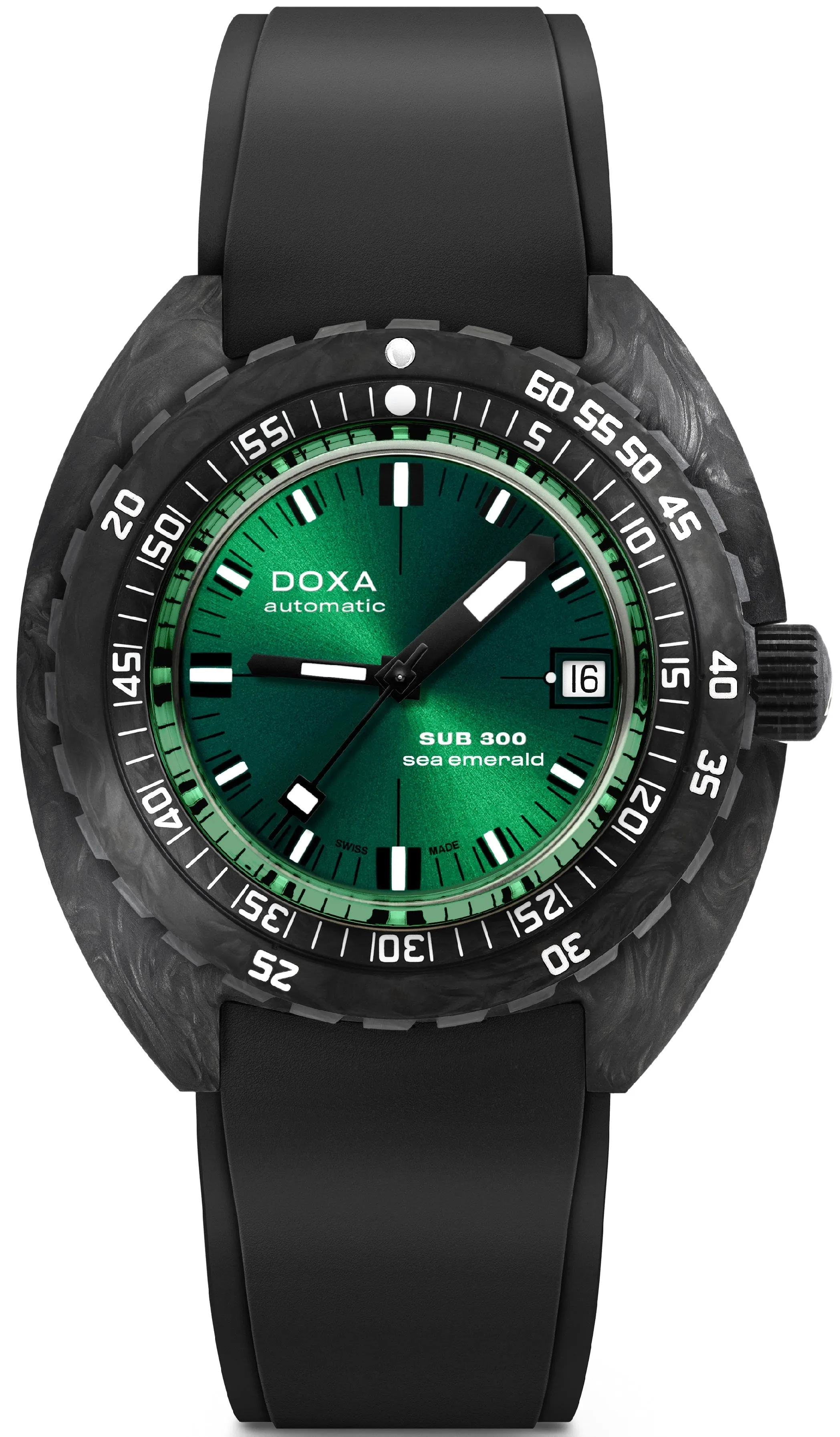 Doxa SUB 300 Carbon Sea Emerald Rubber Watch