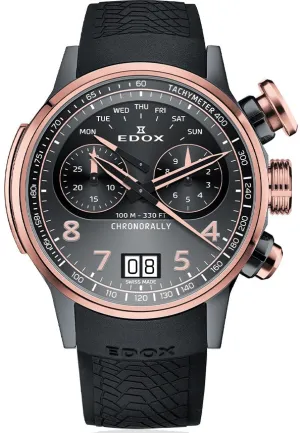Edox Chronorally Chronograph Titanium Watch