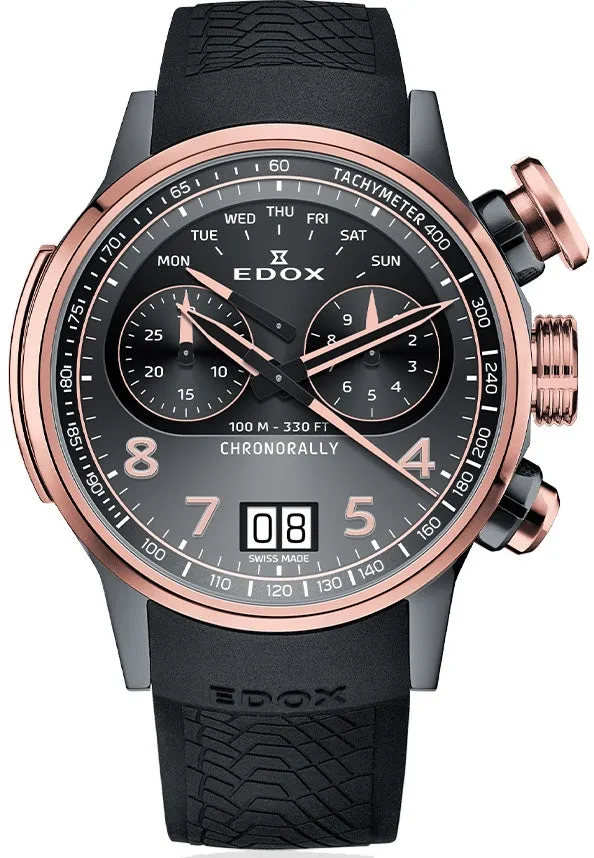 Edox Chronorally Chronograph Titanium Watch