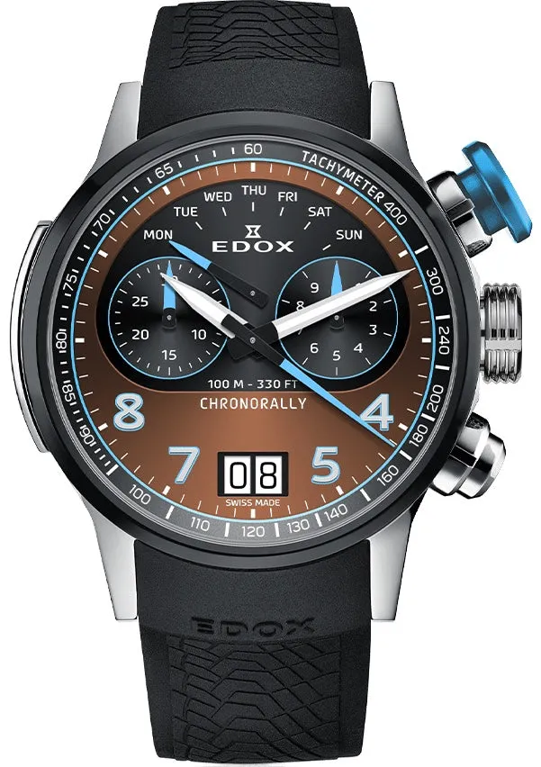 Edox Chronorally Chronograph Titanium Watch
