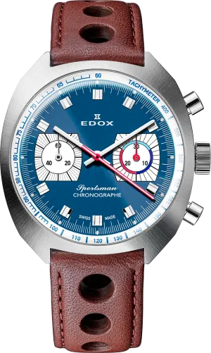Edox Sportsman Chronographe Automatic Blue Limited Edition Watch