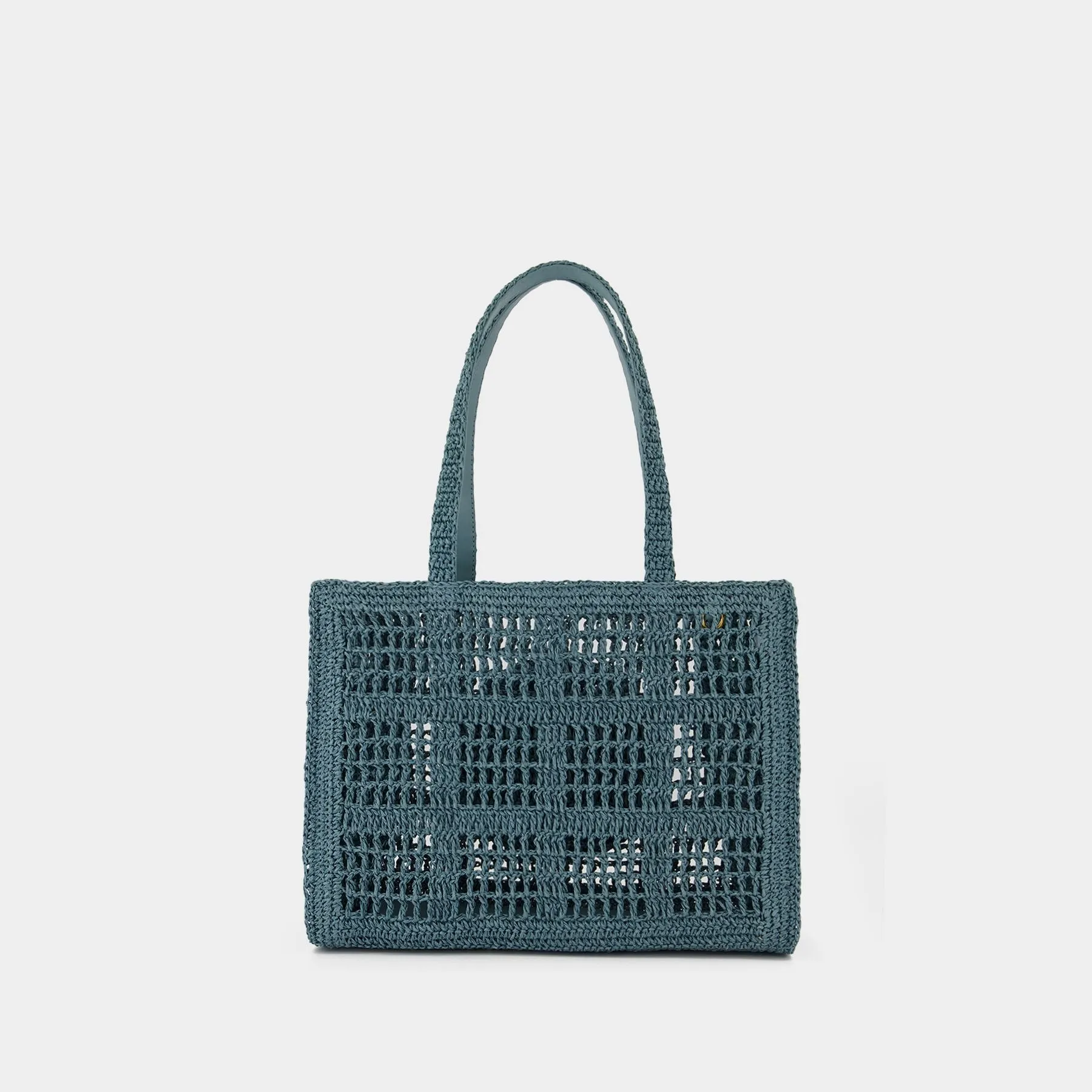 Ella Small Shopper Bag - Tory Burch - Raffia - Blue