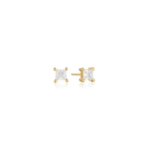 Ellera 18K Gold Plated Studs w. White Zirconia