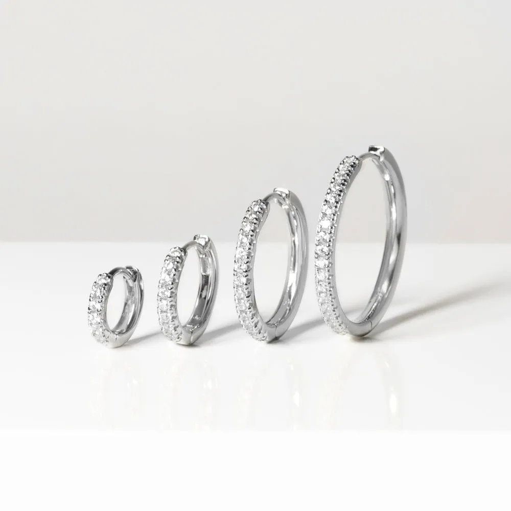 Ellera Grande Blue Silver Hoops w. Zirconia