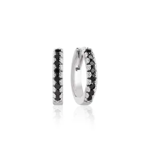 Ellera Medio Silver Earrings w. Black Zirconias