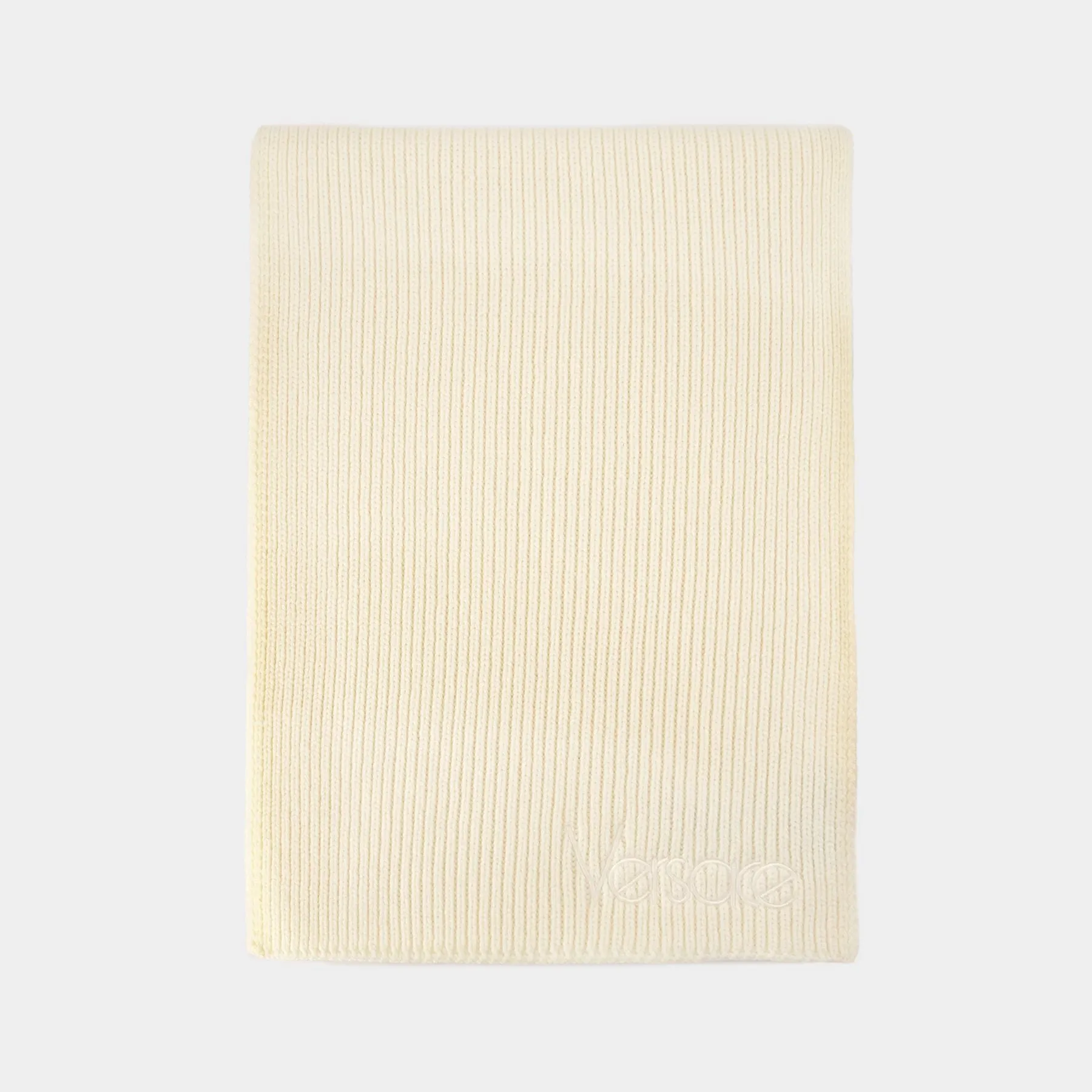Embroidery Versace 1978 Re Ed. Logo Scarf - Versace - Cotton - Beige