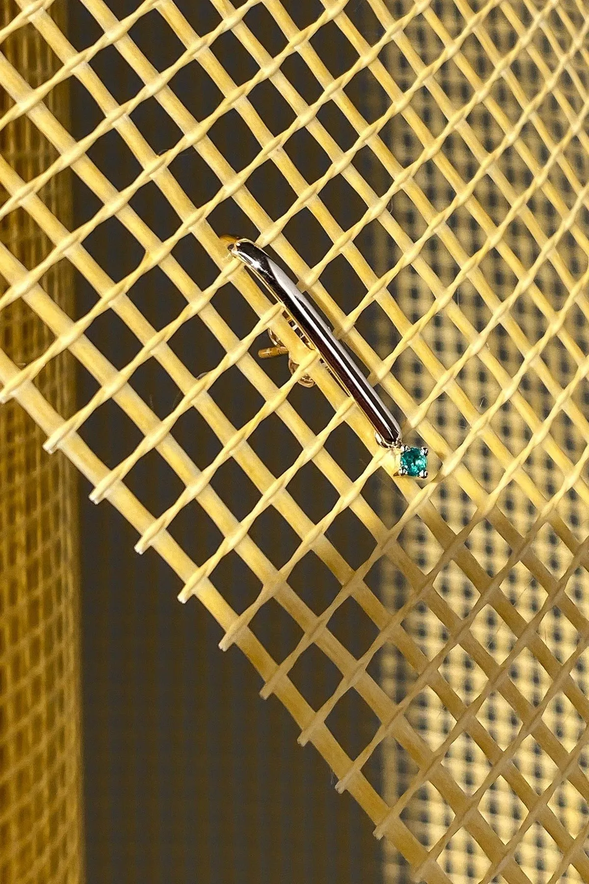 Emerald Drop Earring 0.05 in 14K Gold - Single