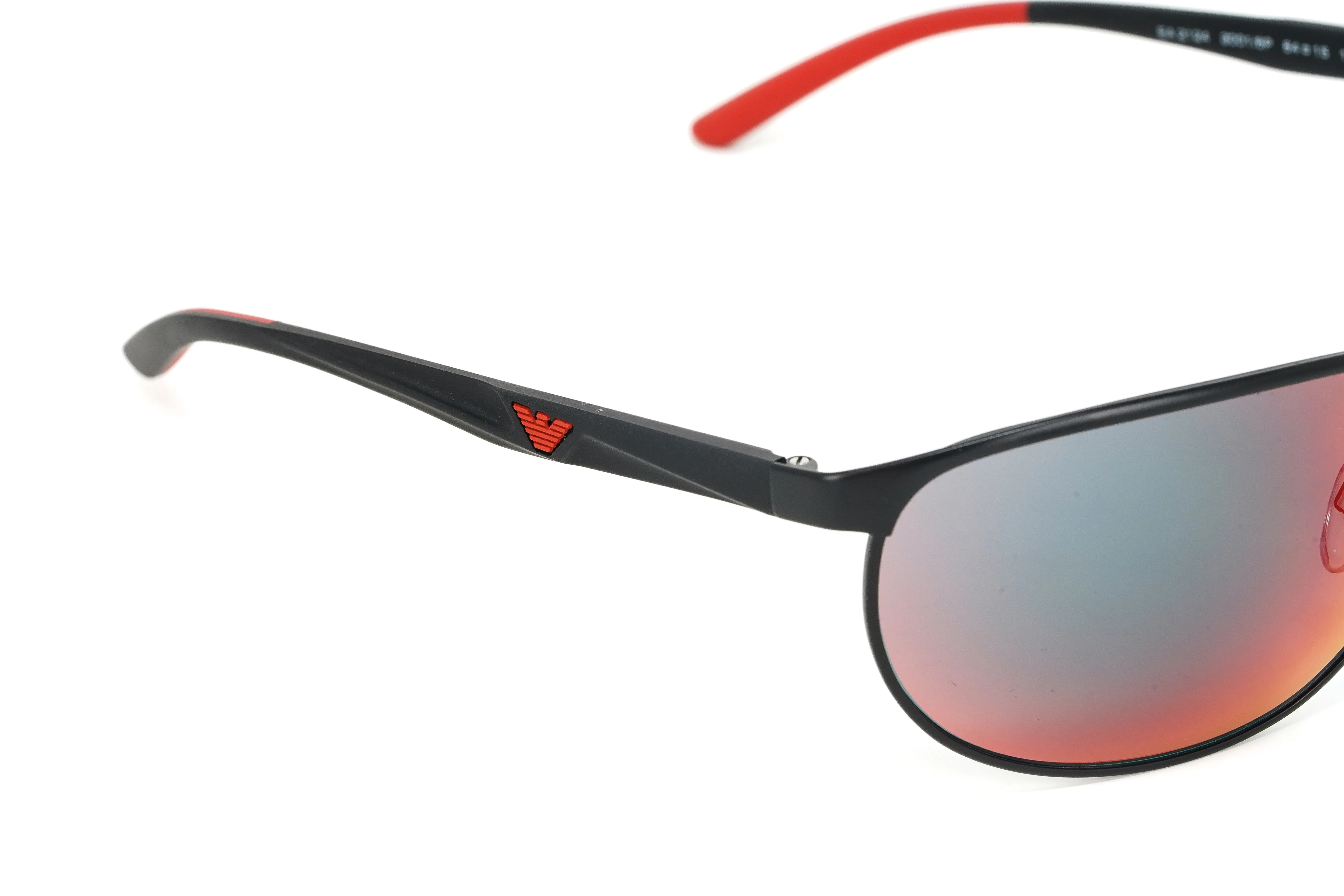 Emporio Armani Men's Sunglasses Wraparound Black/Red EA212430016P
