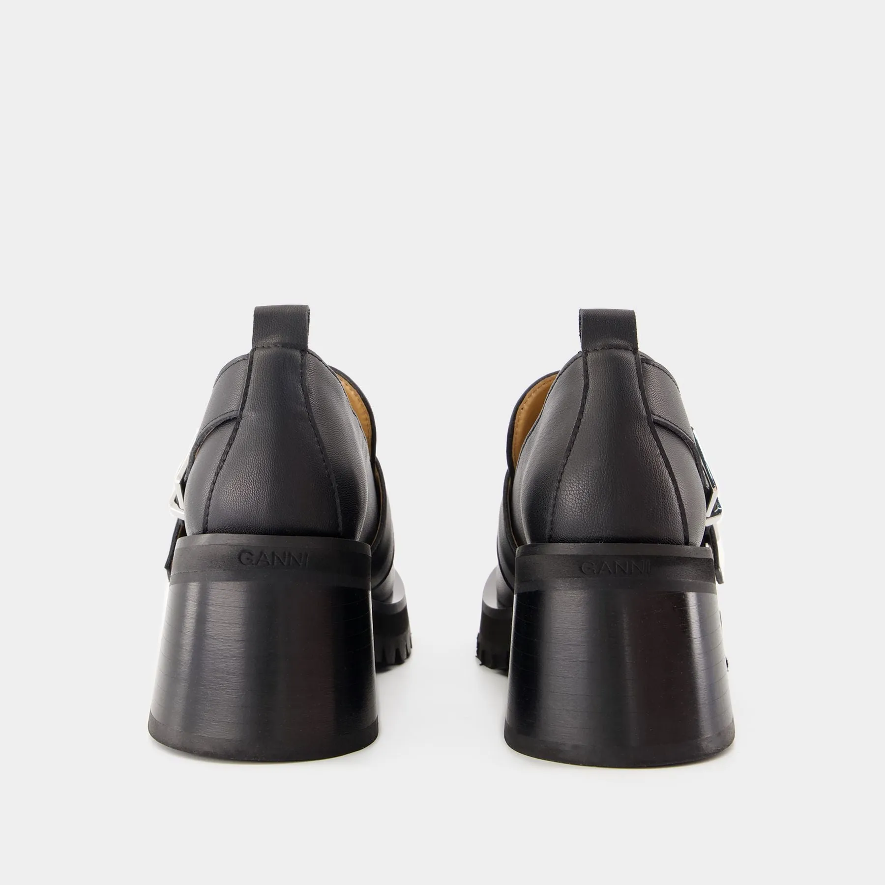 Feminine Loafers - Ganni - Leather - Black