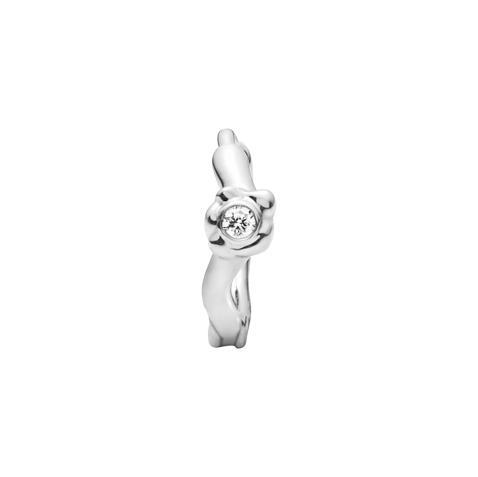 Flora 7 14K White Gold Huggie w. Lab-Grown Diamond