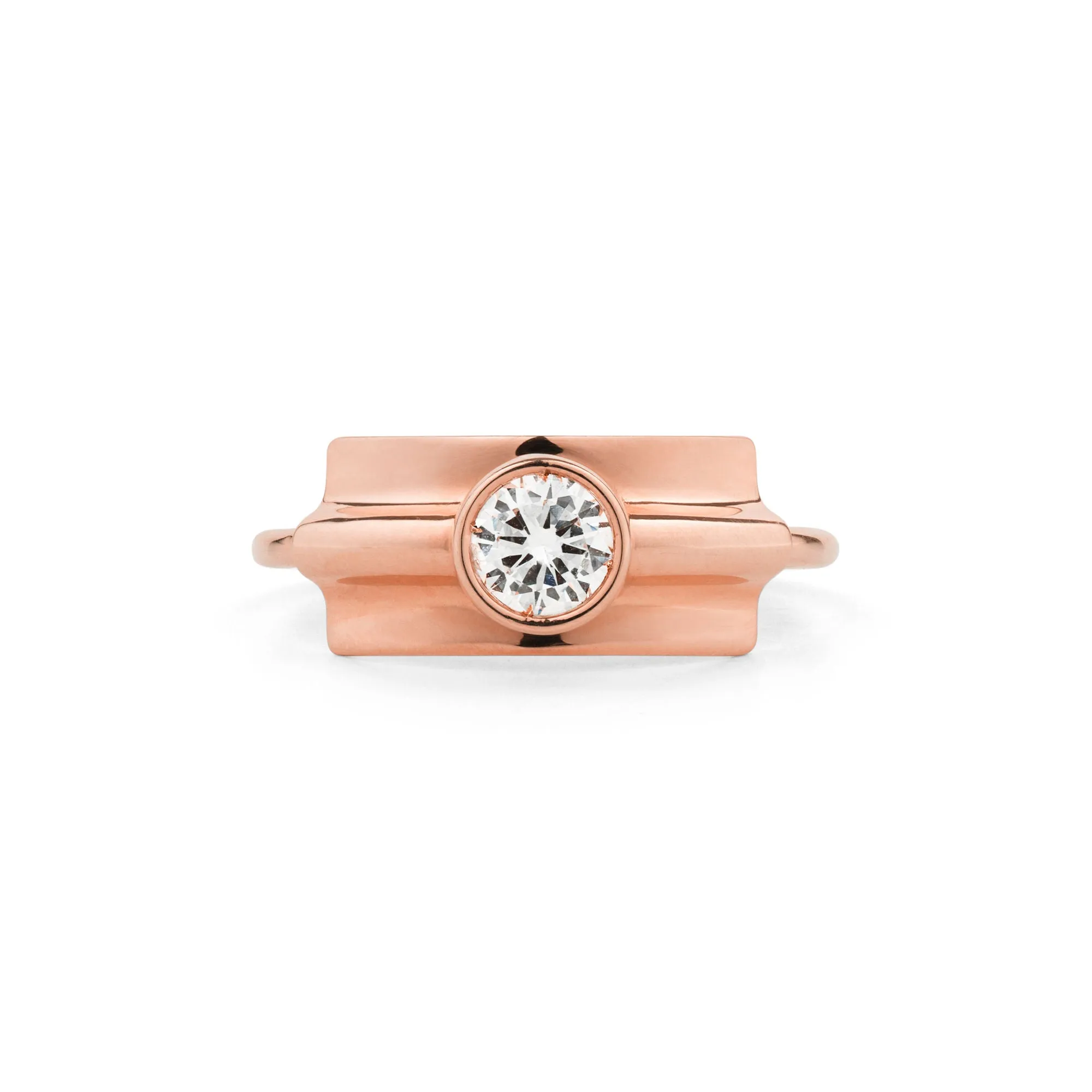 Folded 18K Rosegold Ring w. Diamonds