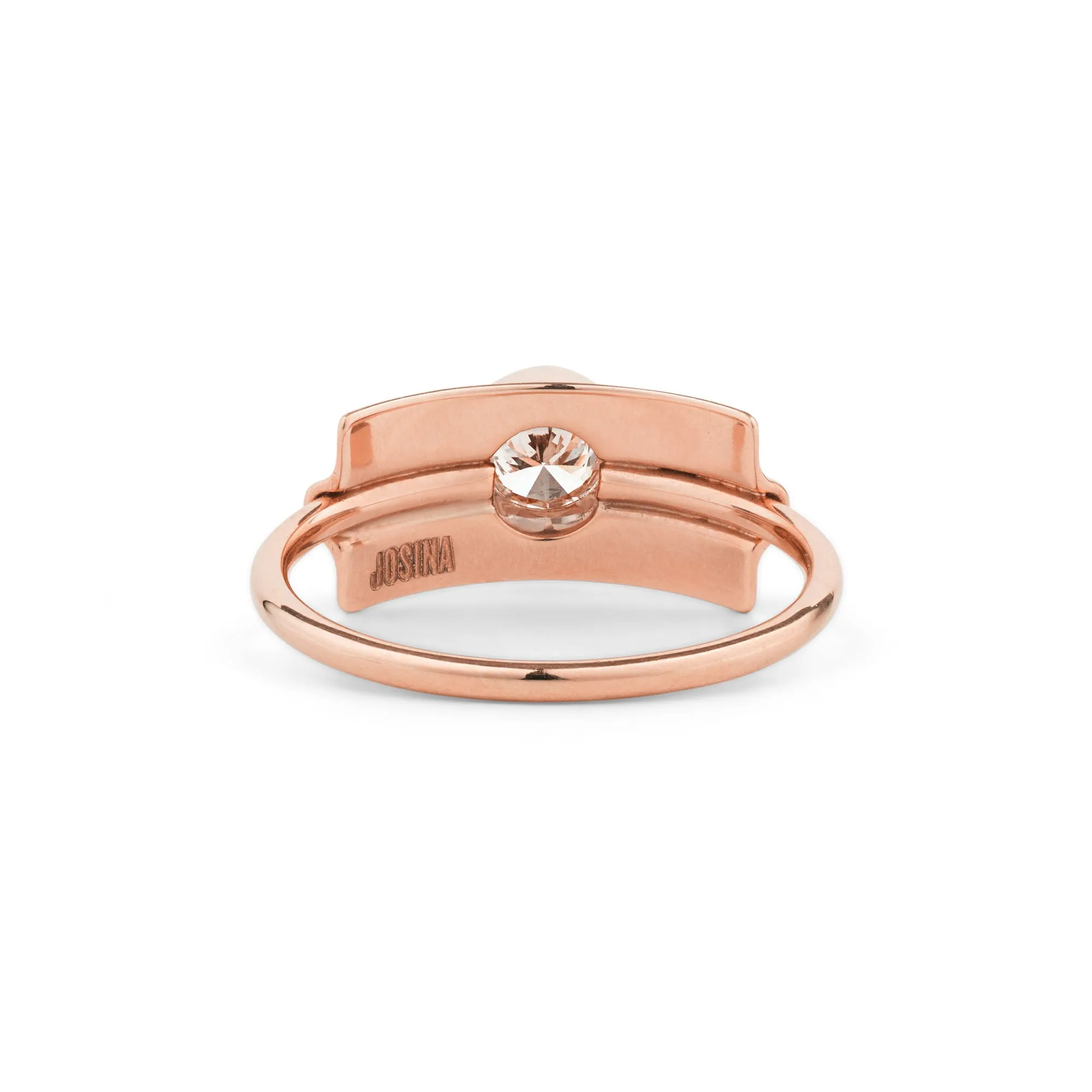 Folded 18K Rosegold Ring w. Diamonds