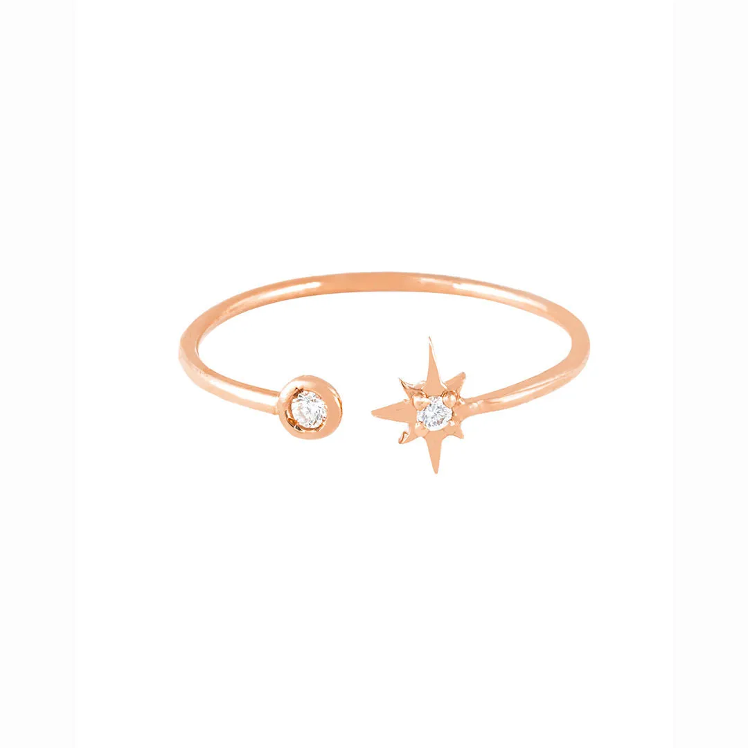 Follow the Northern Star 18K Rose Gold Ring w. Diamonds