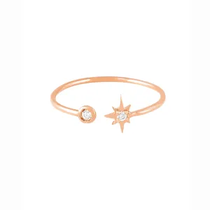 Follow the Northern Star 18K Rose Gold Ring w. Diamonds