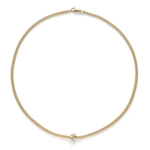 Fope Flex'It Prima 18ct Yellow Gold Diamond 80cm Necklace