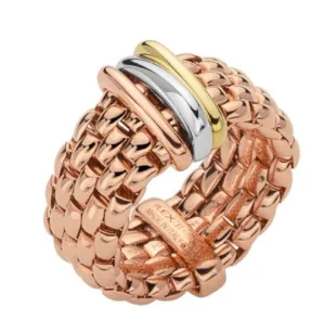Fope Panorama 18ct Rose Gold Mixed Rondelle Flexible Ring