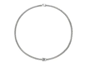 Fope Solo 18ct White Gold 0.56ct Diamond 43cm Necklace