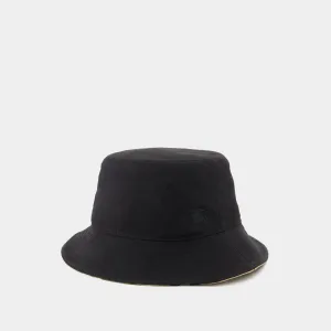 Gabardine Bucket Hat - Burberry - Cotton - Black
