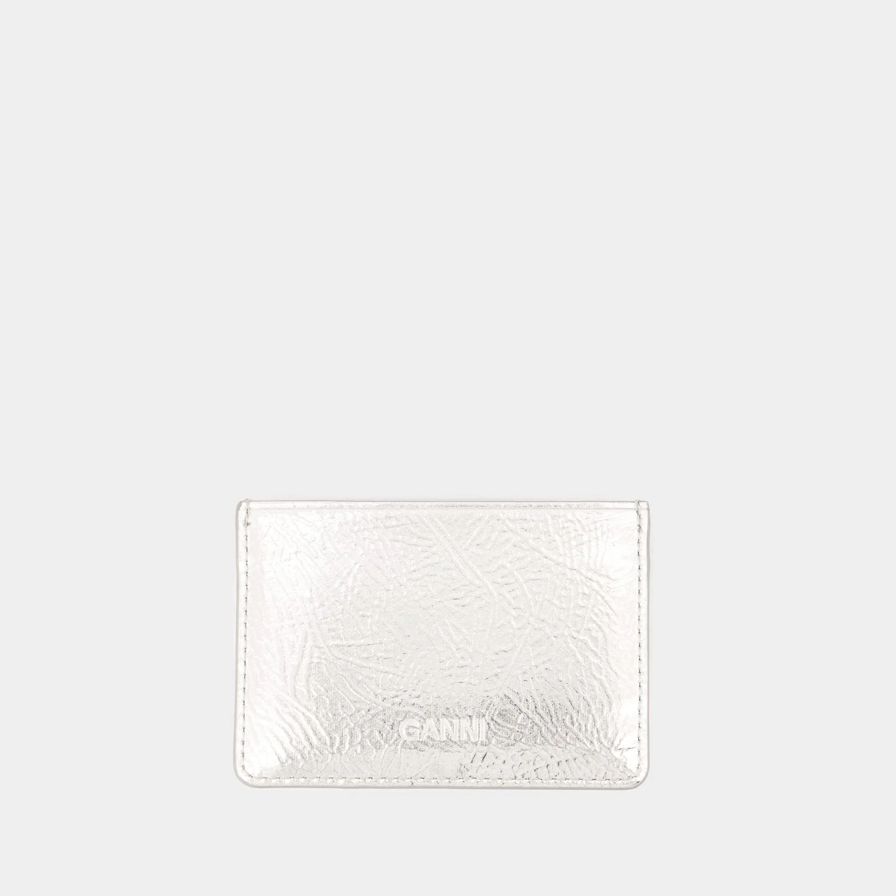 Ganni Bou Card Holder - Ganni - Synthetic Leather - Silver