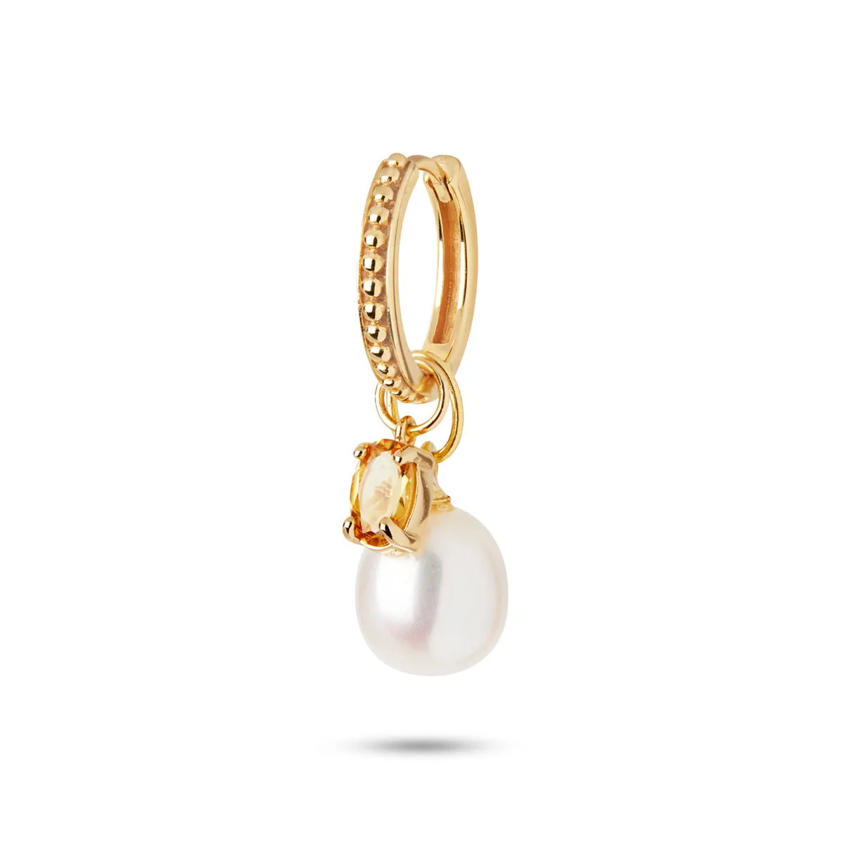 Gem Candy 18K Gold Plated Earring-Pendant w. Citrin