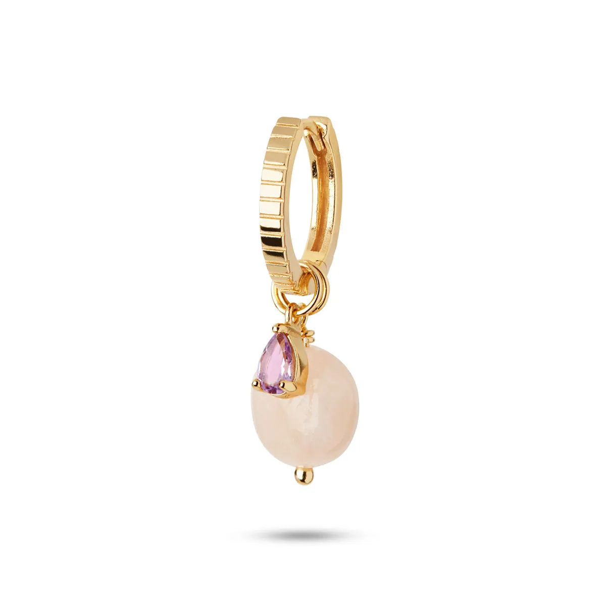 Gem Candy Purple 18K Gold Plated Earring-Pendant w. Amethyst