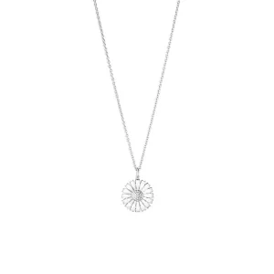 Georg Jensen Daisy Sterling Silver White Enamel Necklace