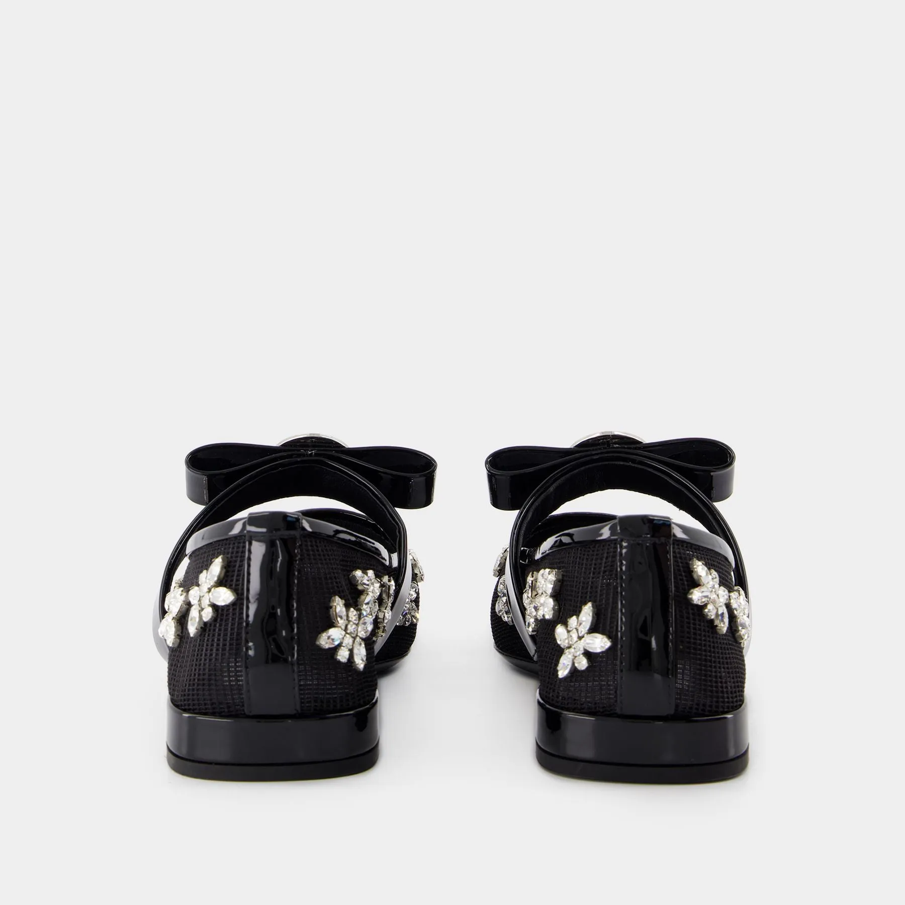 Gianni Ribbon Flat Shoes - Versace - Leather - Black