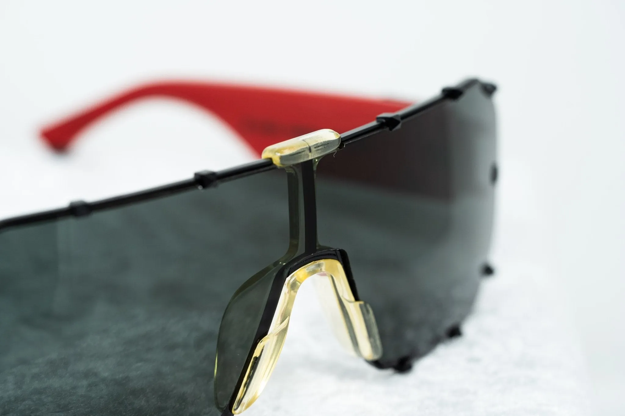 Giles Deacon Sunglasses Shield Red and Dark Grey