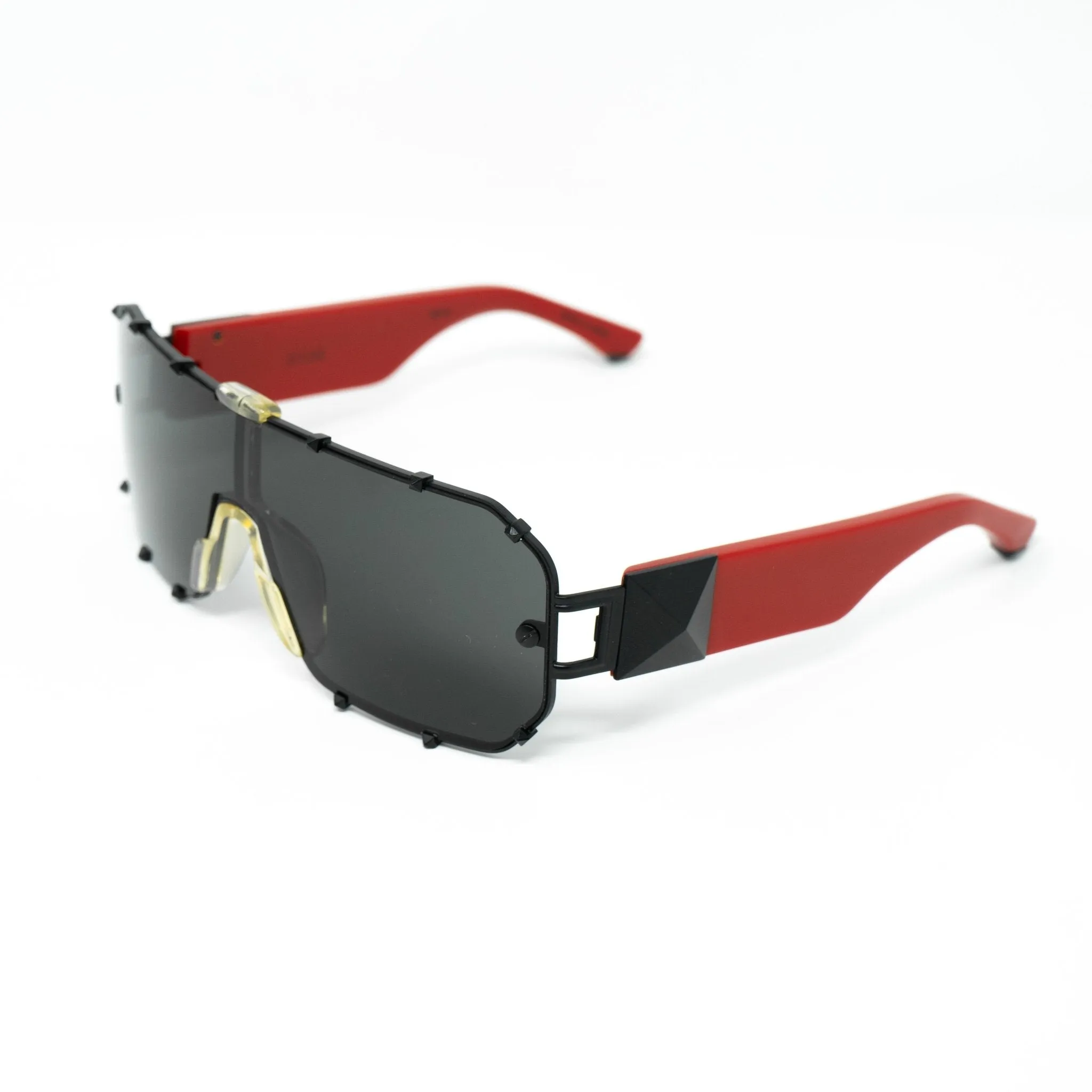 Giles Deacon Sunglasses Shield Red and Dark Grey