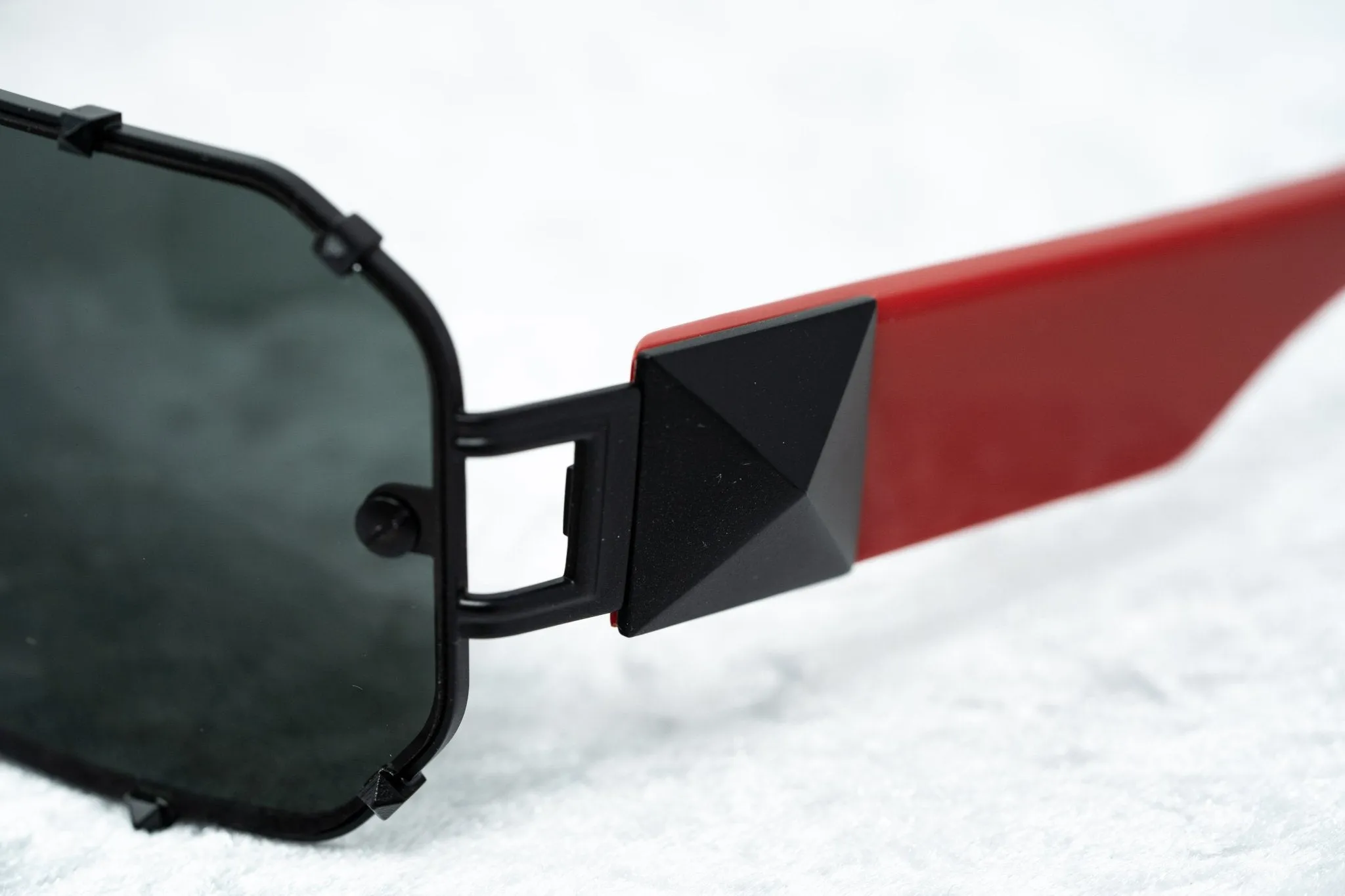 Giles Deacon Sunglasses Shield Red and Dark Grey