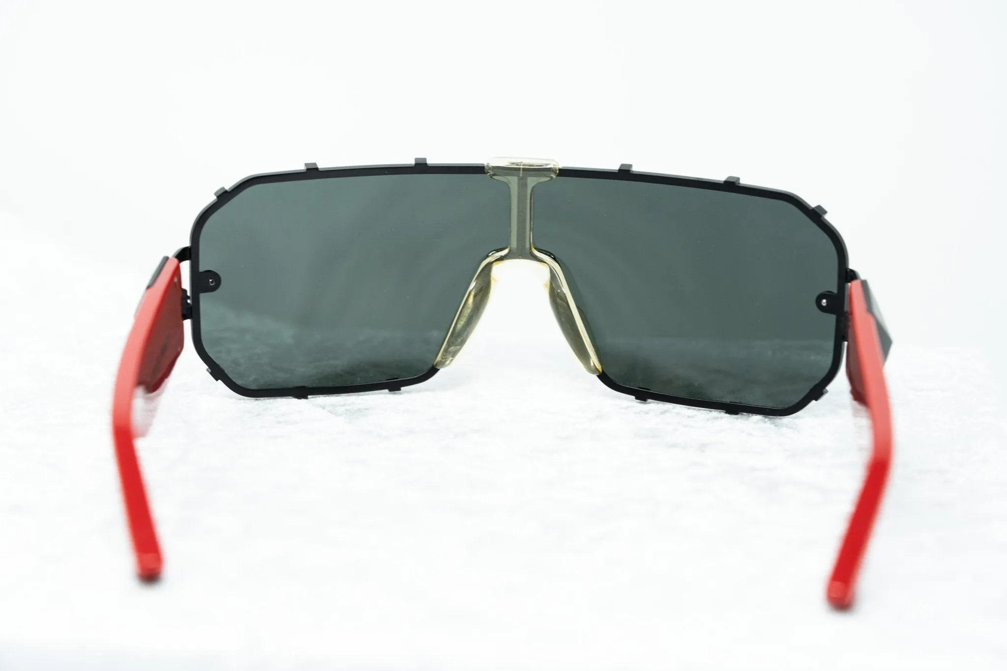 Giles Deacon Sunglasses Shield Red and Dark Grey