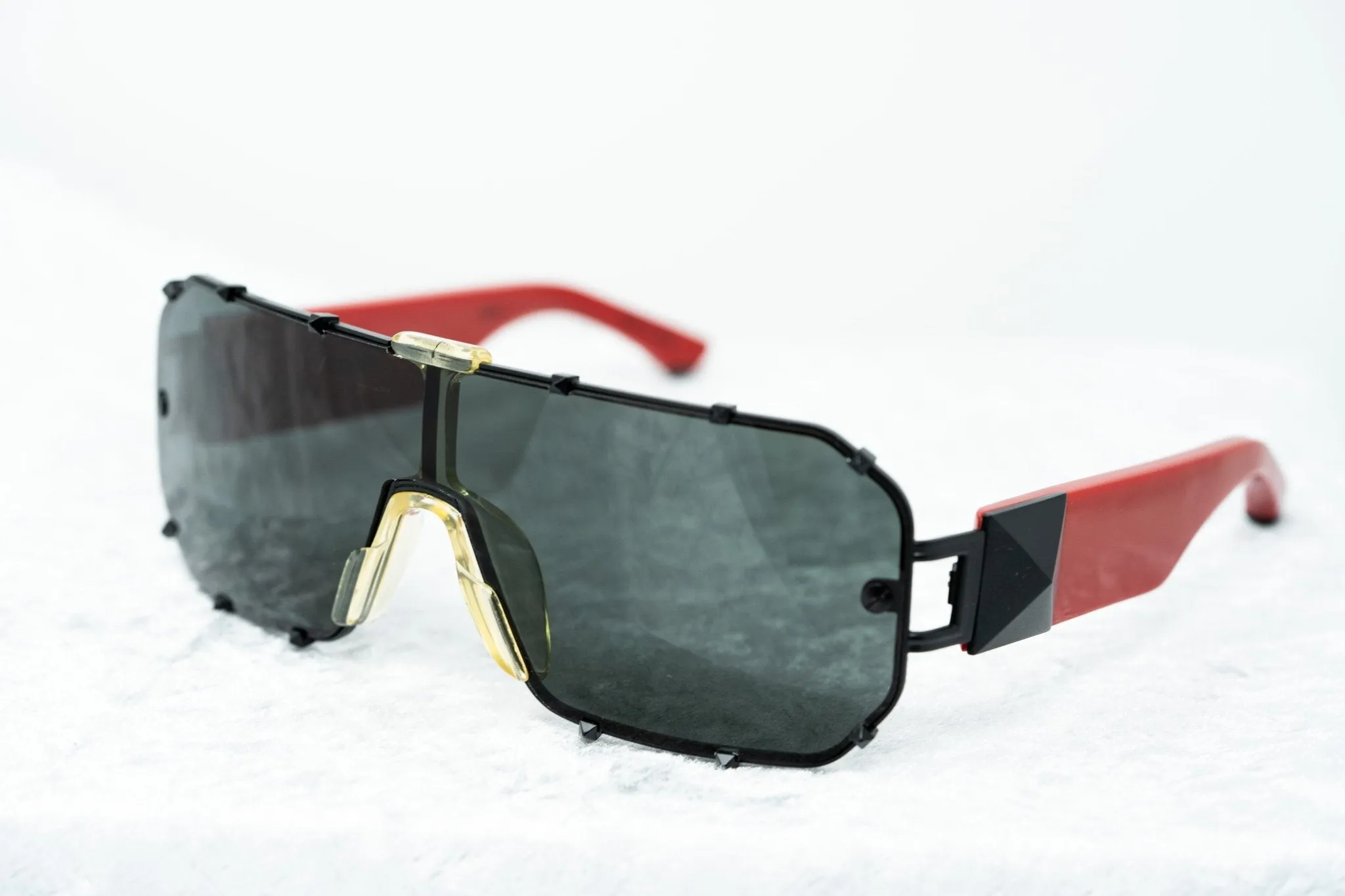 Giles Deacon Sunglasses Shield Red and Dark Grey