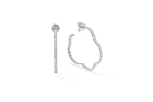 Golden Cloud 18K Whitegold Hoops w. Diamonds